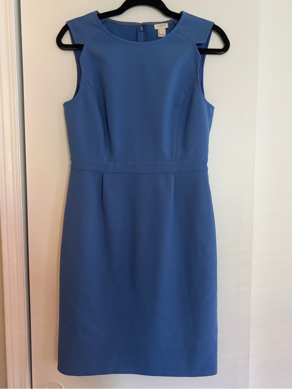 J. Crew Sleeveless Cornflower Blue Sheath Dress